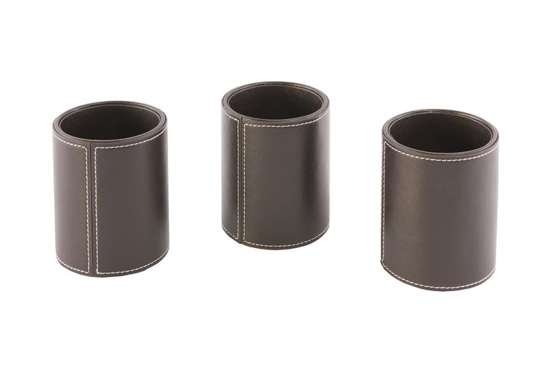 Osco BPUPP1 Faux Leather Pen Pot - Brown - Image 3